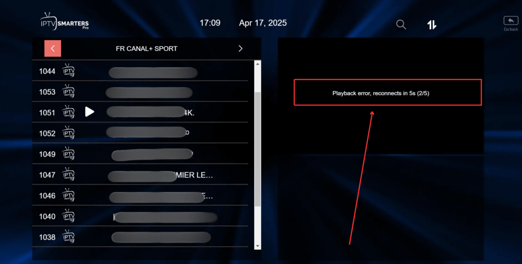 Playback Error Reconnects in 3s